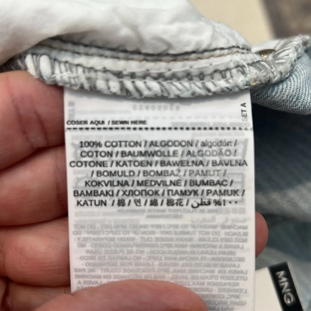 Mango denim Light Blue striped Culotte cropped/mid waist jeans size 4. NWT! - Image 8