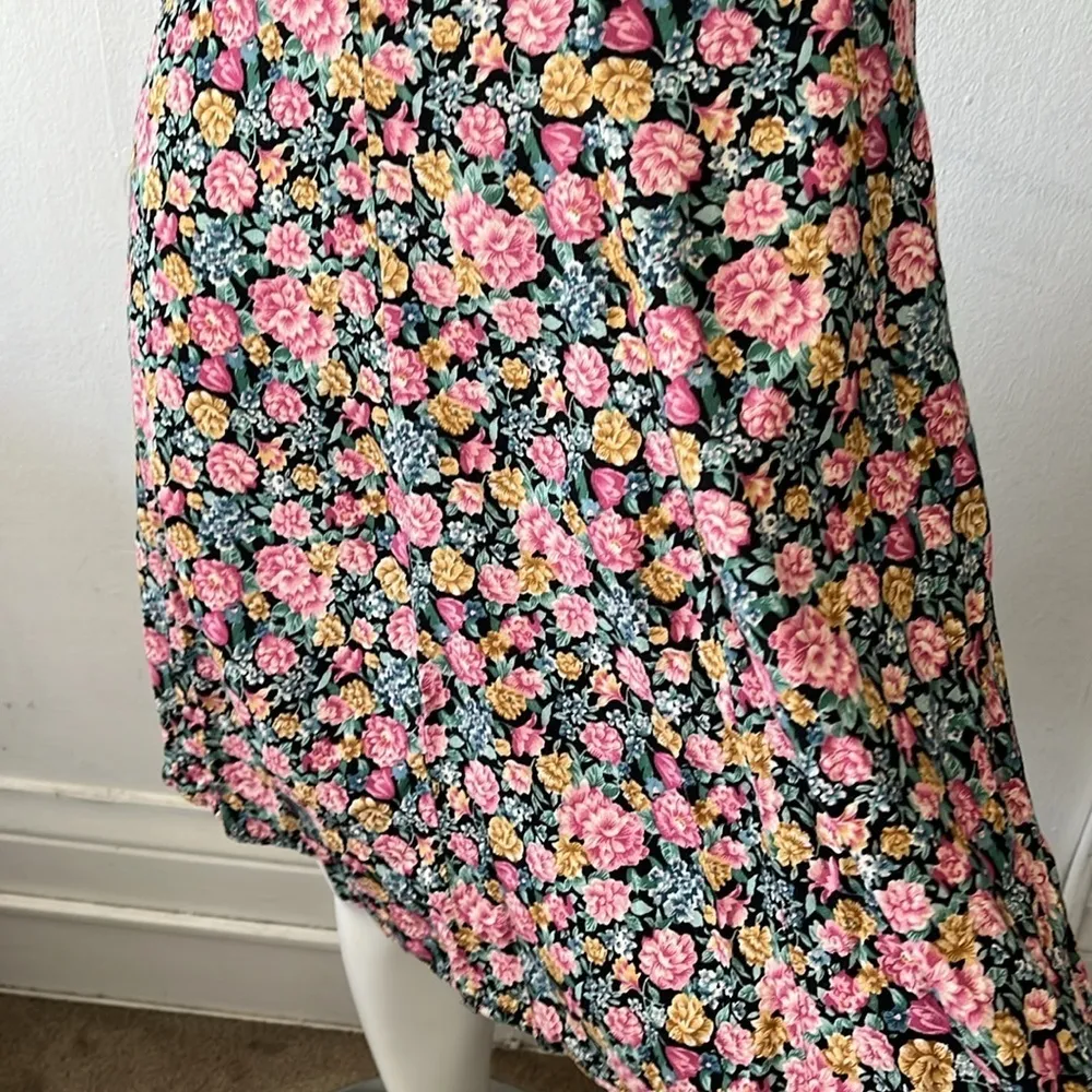 Vintage California krush strappy garden floral sweetheart mini dress size small Pink - Image 8