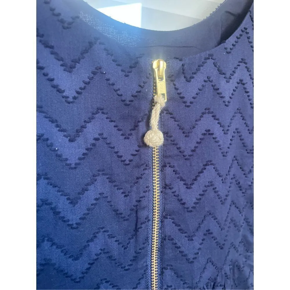 NWT Vineyard Vines Chevron A Line Sleeveless Dress Navy Blue 4 - Image 10