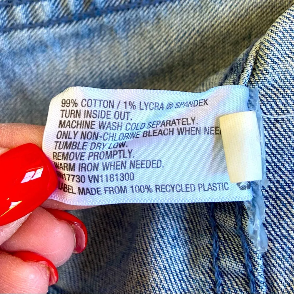 Button Down Denim Jacket Blue Size Small - Image 8