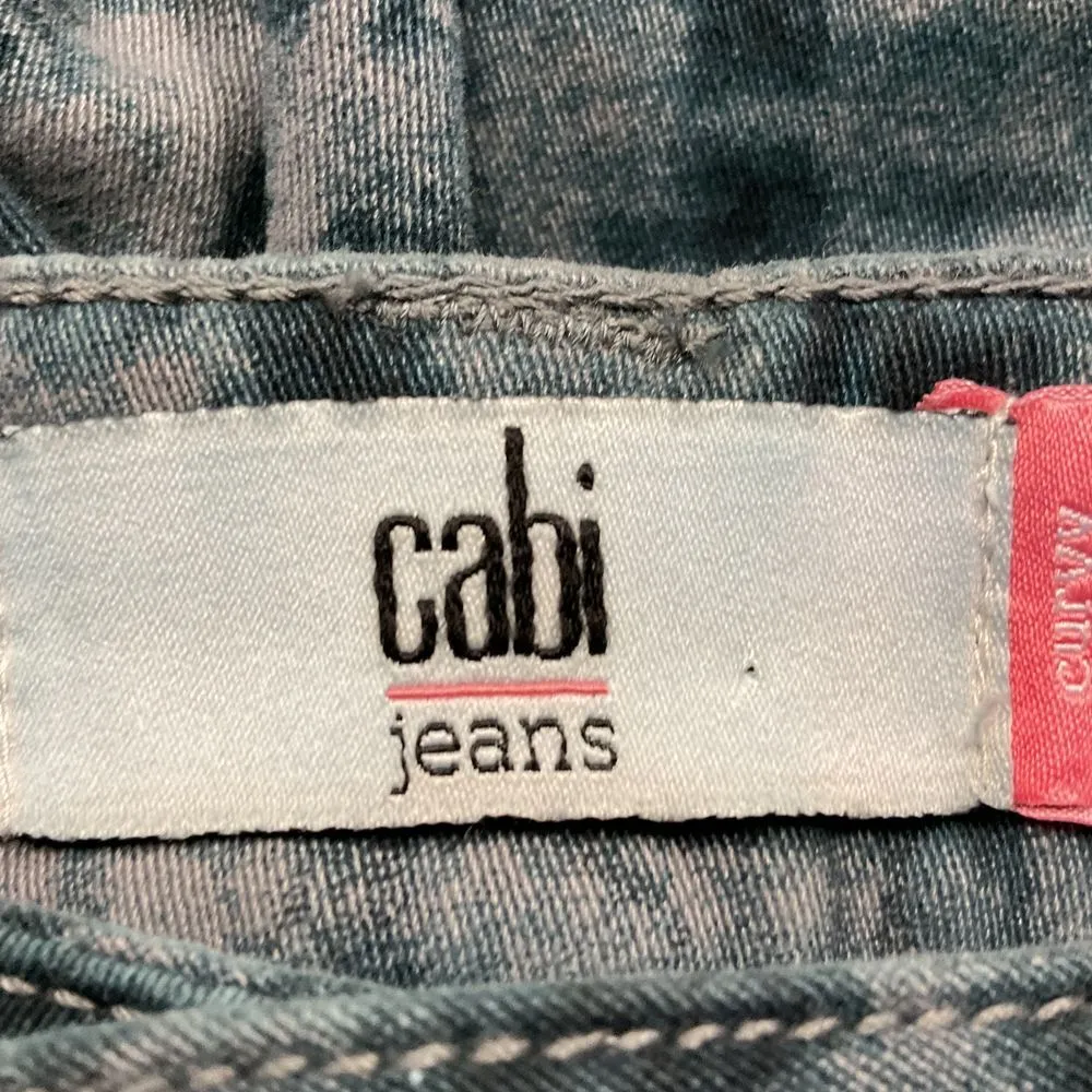 Cabi 3049 Women's Curvy Skinny Jeans Navy Blue Gray Grid Stretch Mid Rise Size 8 - Image 9