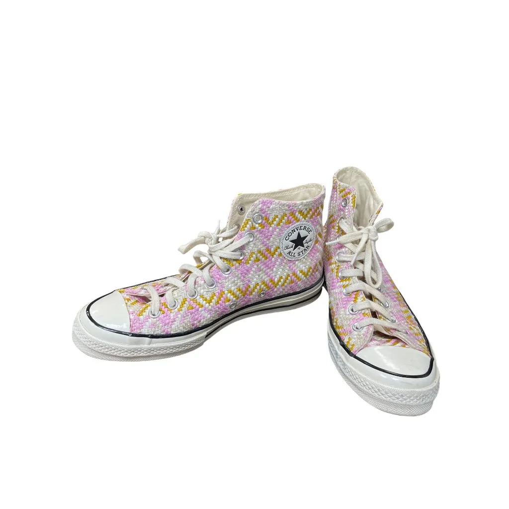 Converse Chuck Taylor All Star Woven High Pink yellow mens 9 wms rare 11 Sneaker Size undefined - Image 2