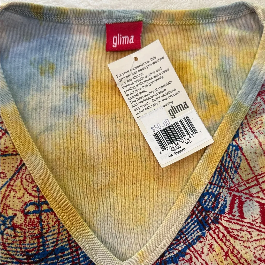 Glima Y2K Red and Yellow A Tale of Two Cities Print Graphic Women’s Top Size L - Image 7