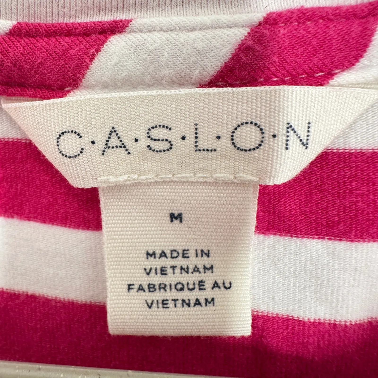 Caslon Womens Striped Long Sleeve Crew Neck T Shirt Size M Pink White Casual - Image 4