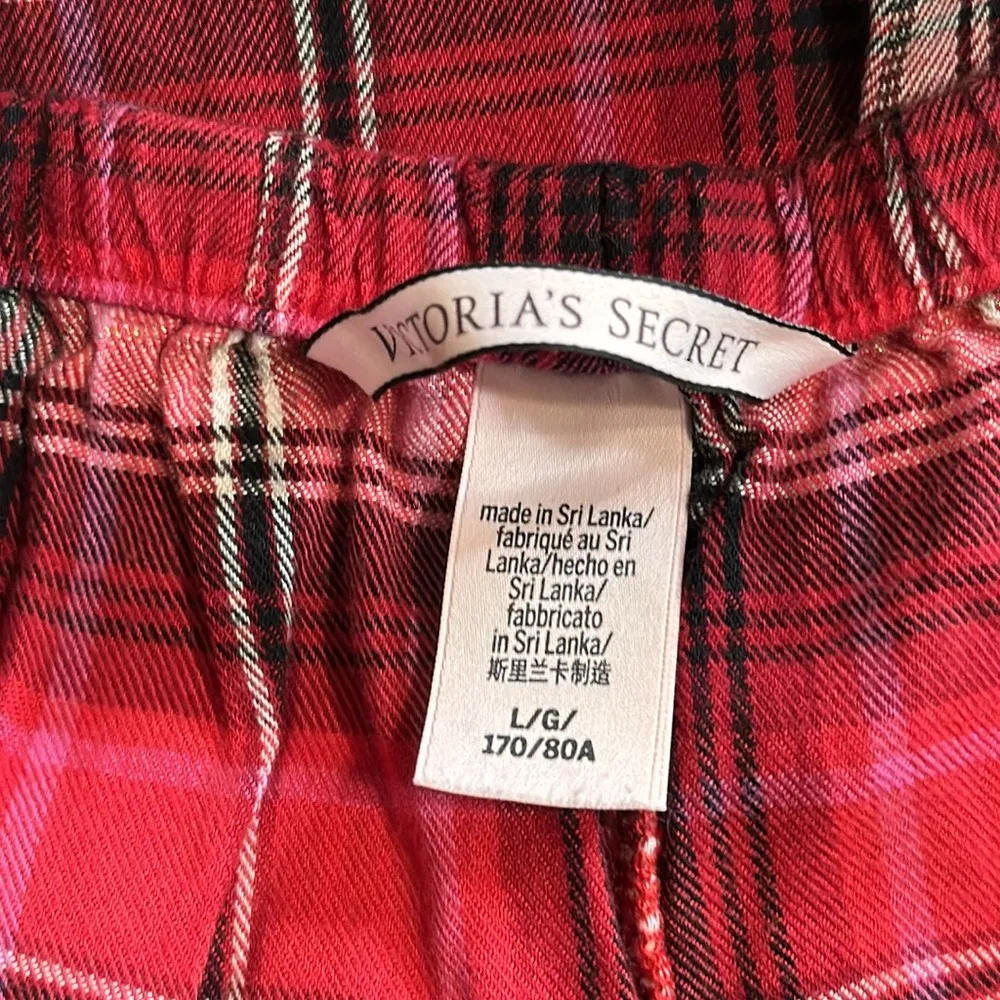 Victoria’s Secret Plaid Pajama Pants Lace Trim Pockets Size Large - Image 5