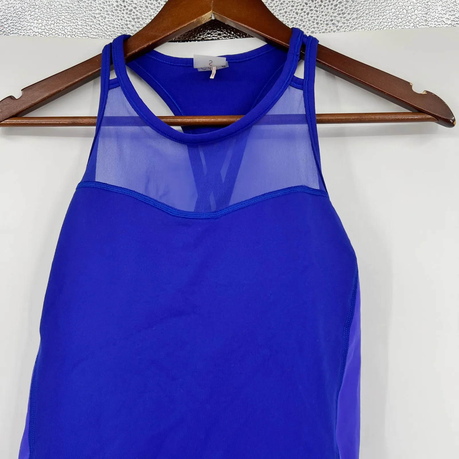 Calia by Carrie Underwood blue Built in Bra Racerback Athletic Tank Top sz small - Image 2