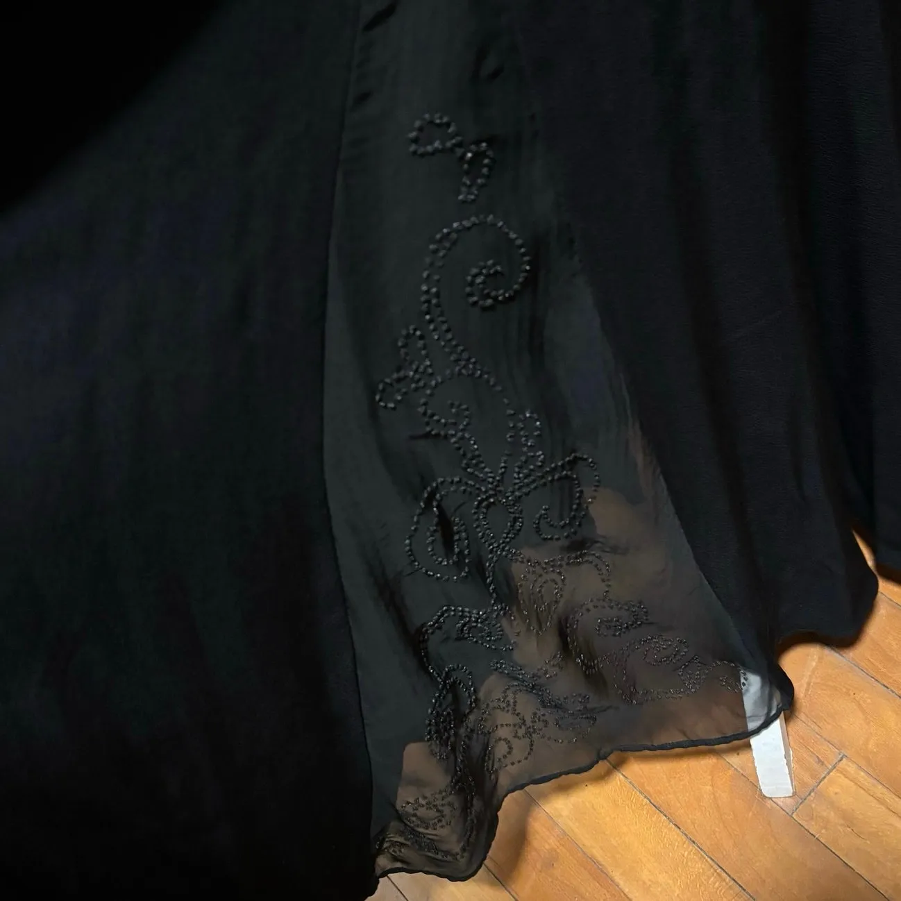 Scott McClintock Size 6 Beaded Gown Dress Black Maxi Made In USA Prom Formal - Image 4