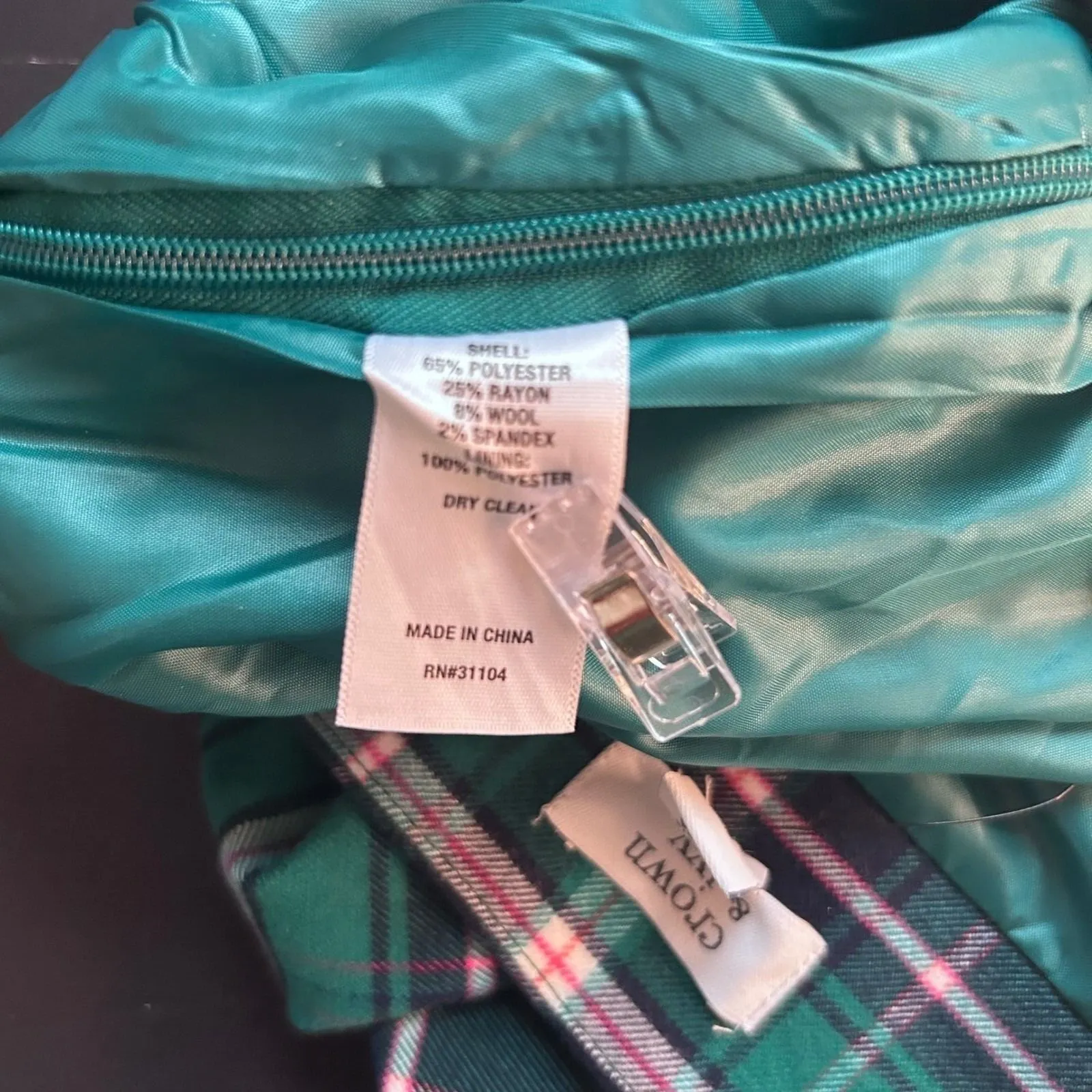 Crown Any Ivy‎ Wool Plaid Mini Skirt Green 8 - Image 10