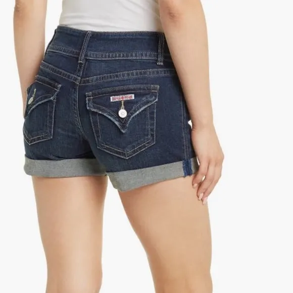 HUDSON Deborah Mid-Rise Cuffed Denim Shorts Size 23 | Dark Wash | NWT - Image 2