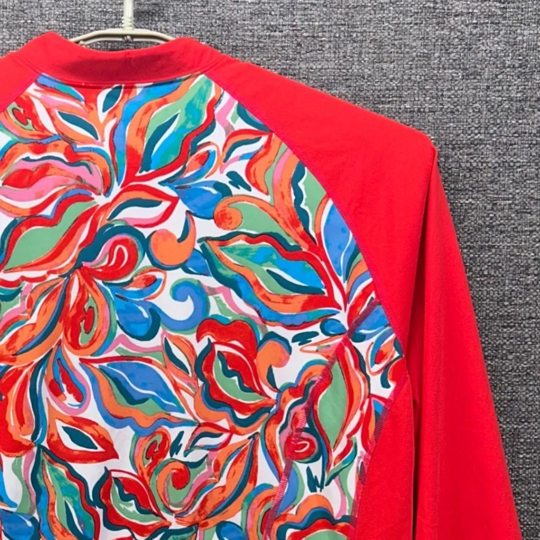 Coolibar Rash‎ Guard 3X Coral Red - Image 5