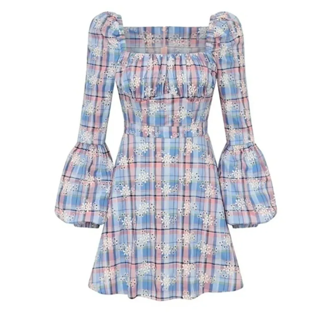 Autumn Adeigbo Catira Check Eyelet Puff - Image 2