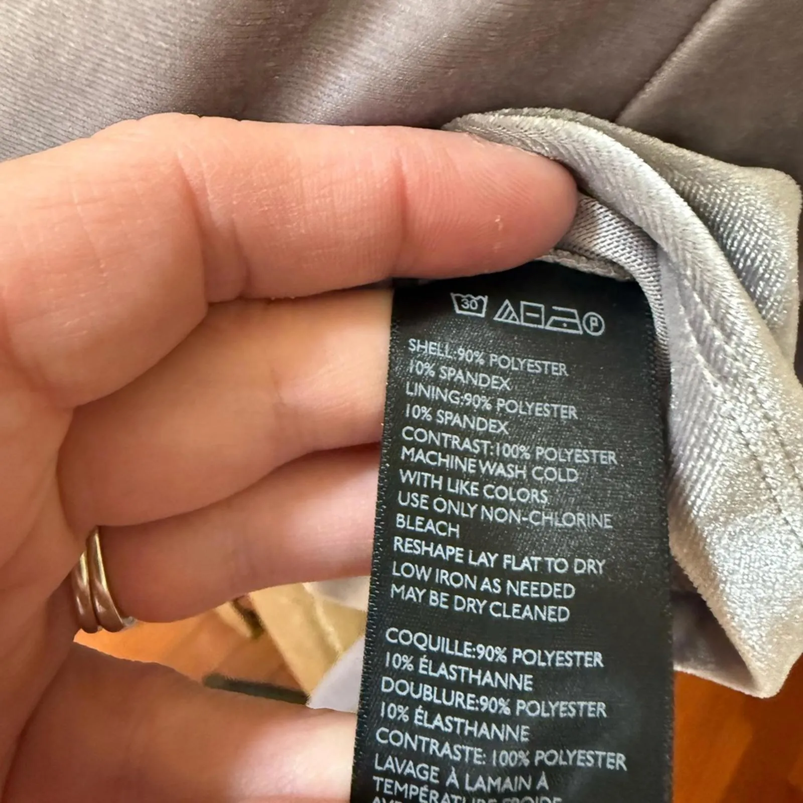 NWT Silver Velvet Long Sleeve Ruched Deep V-Neck Top by Urban Outfitters M - Image 4