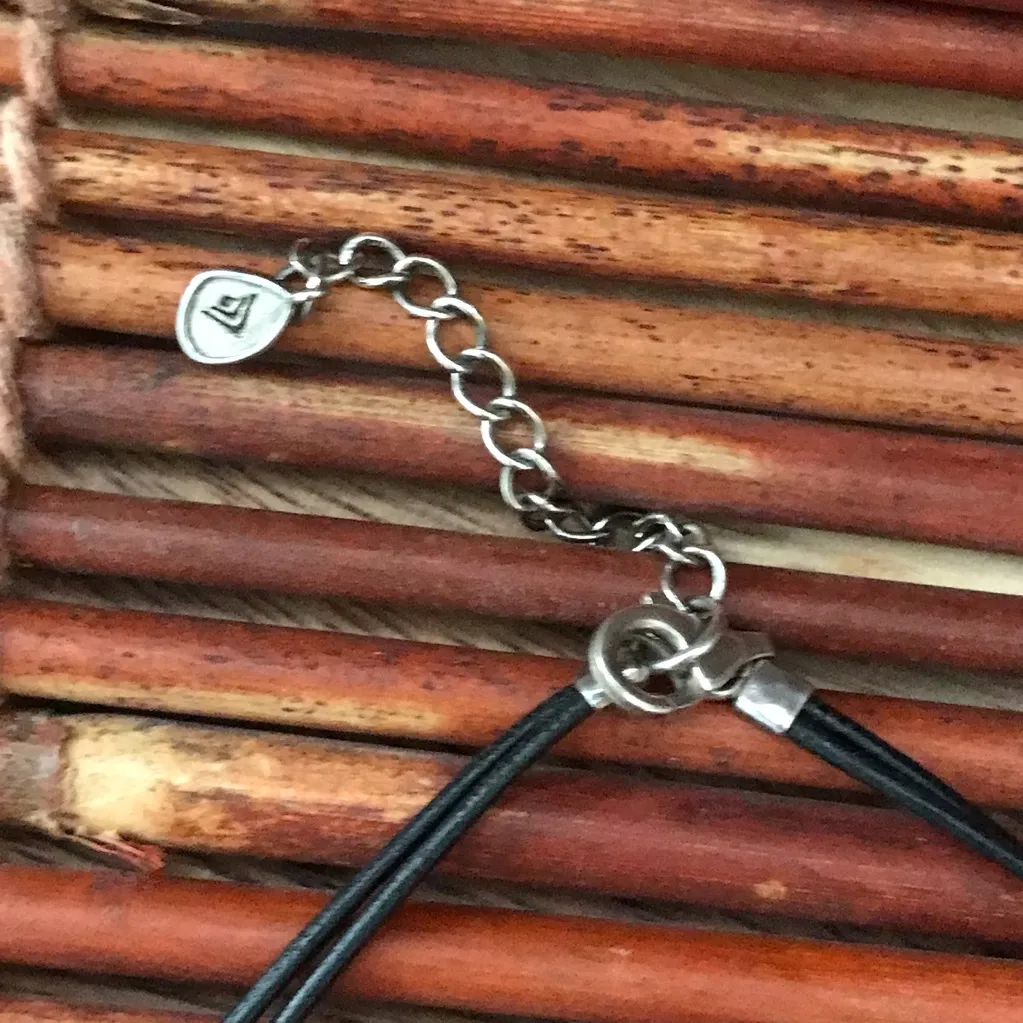 Silpada Reversible Pendant Necklace Black Leather Cord - Image 8