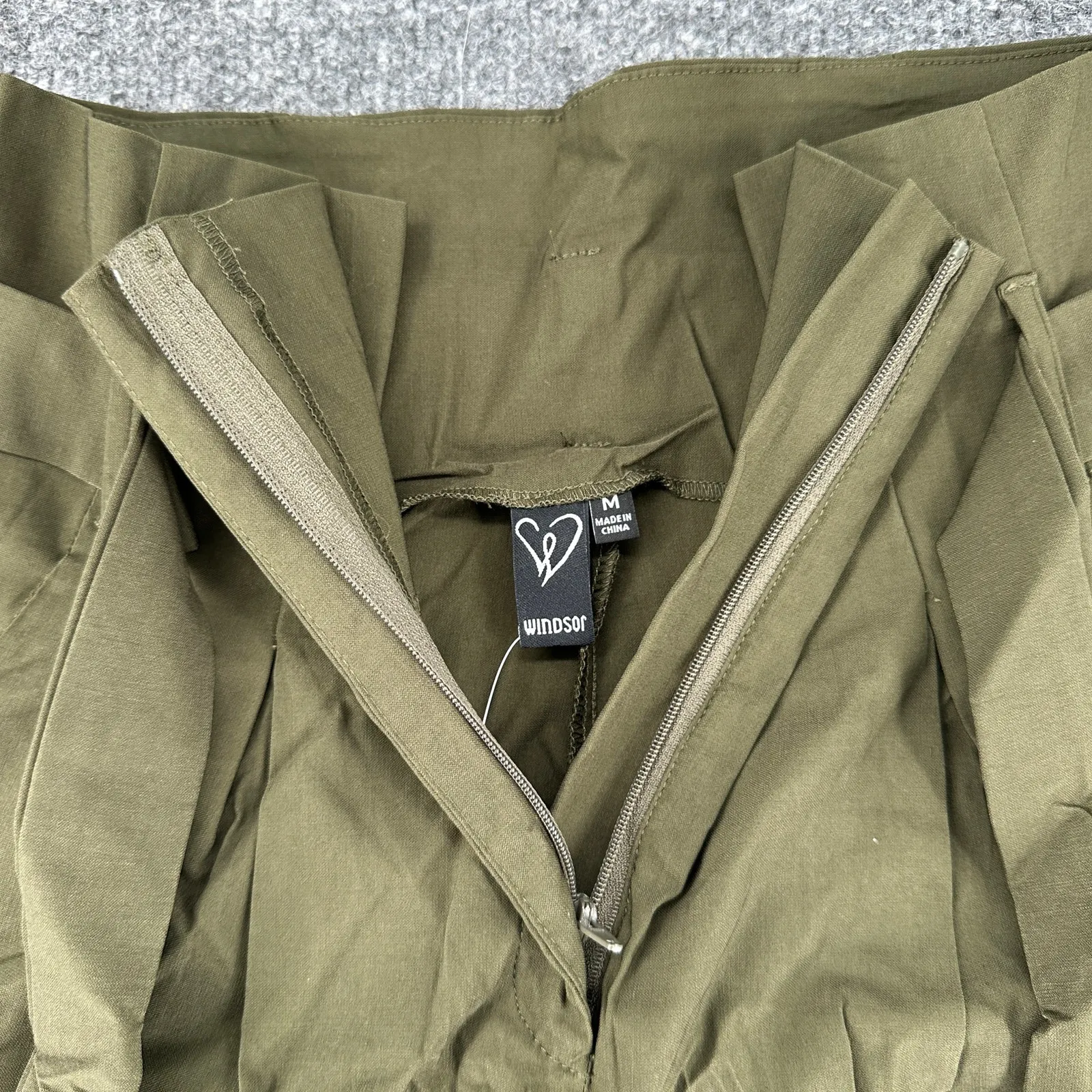 Windsor Olive Green Paper Bag High Waisted Tie Waste Pants 6 NWT - Image 8