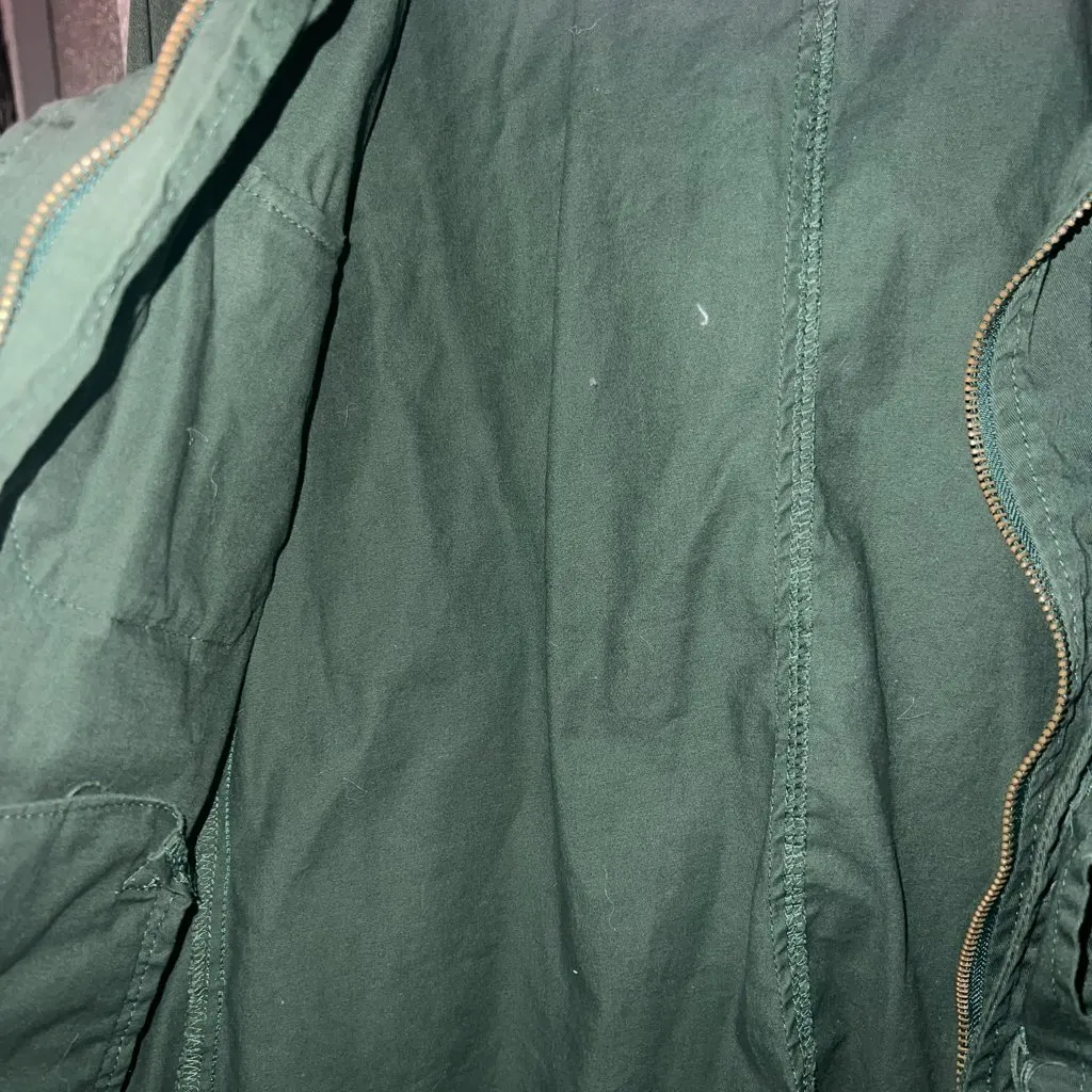 Angel Kim Olive Green Utility Jacket | Hooded Military Anorak Field Coat | Size Size M - Image 2