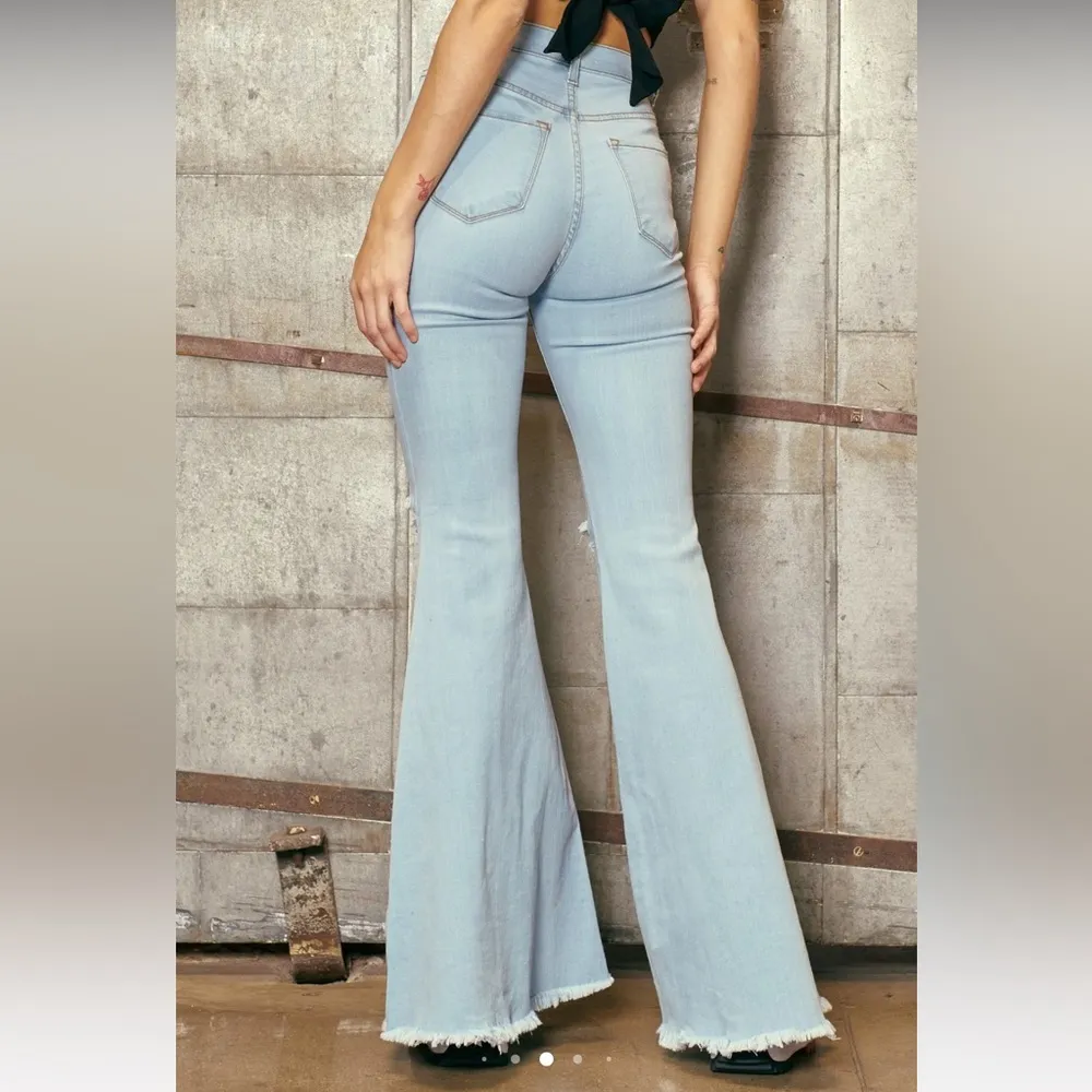 Vibrant miu light wash bell bottom jeans - Image 2