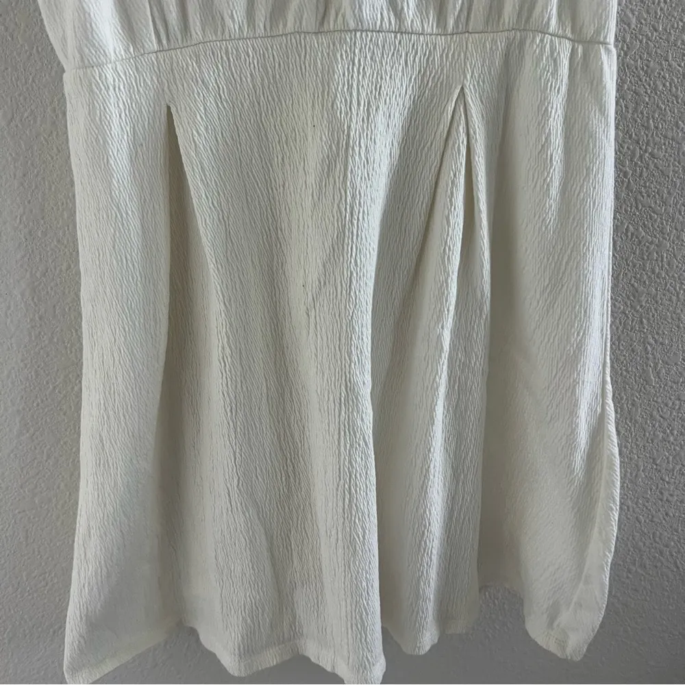 Others Follow White Textured Neutral Dress Smocked Back Adjustable Straps Small - Image 5