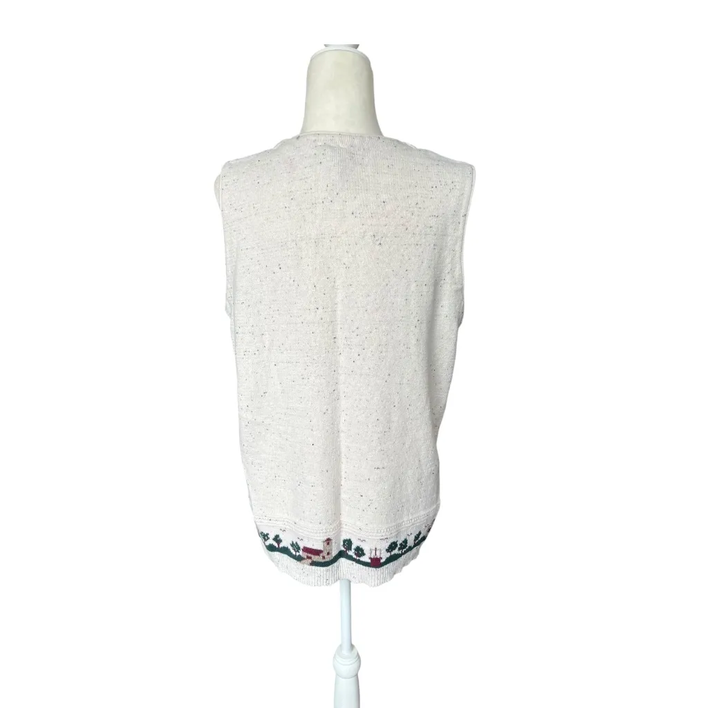 Vintage Northern Reflections Cotton Cottagecore Knit Vest XL - Image 3