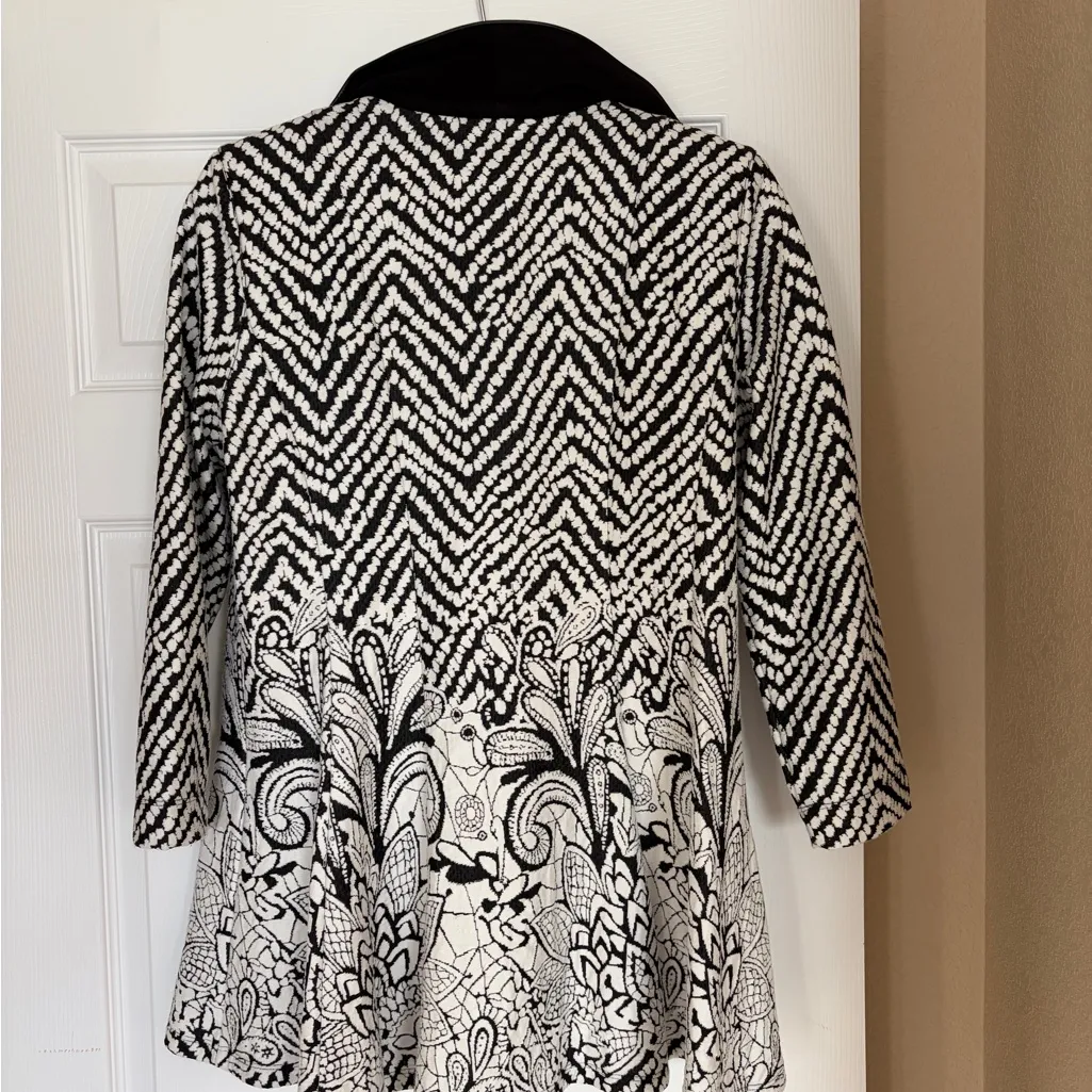 Ali Miles Black White Blazer Jacket Size Medium Wired Collar Glamorous V1 - Image 3