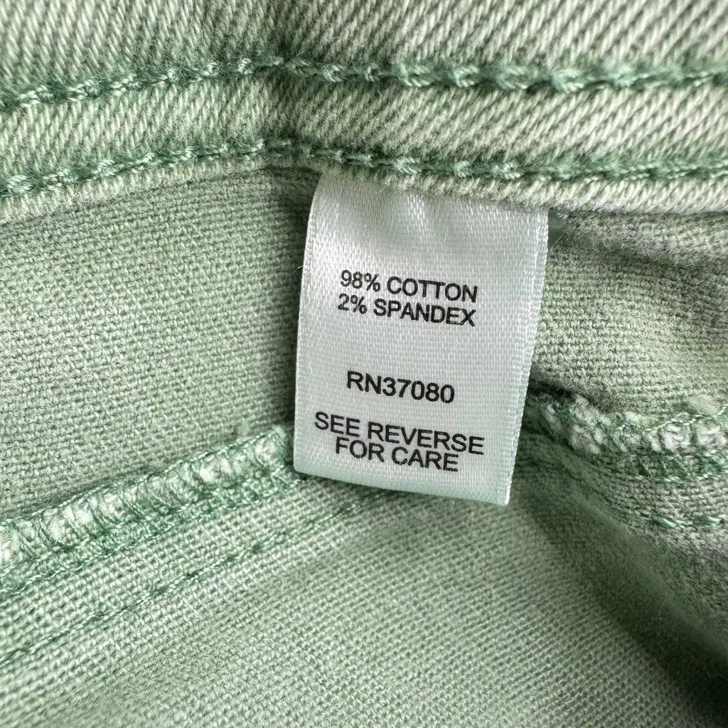 Light Green Cropped Capri Ruffle Hem Jeans High Rise C EST 1946 Denim Boho 14 - Image 6