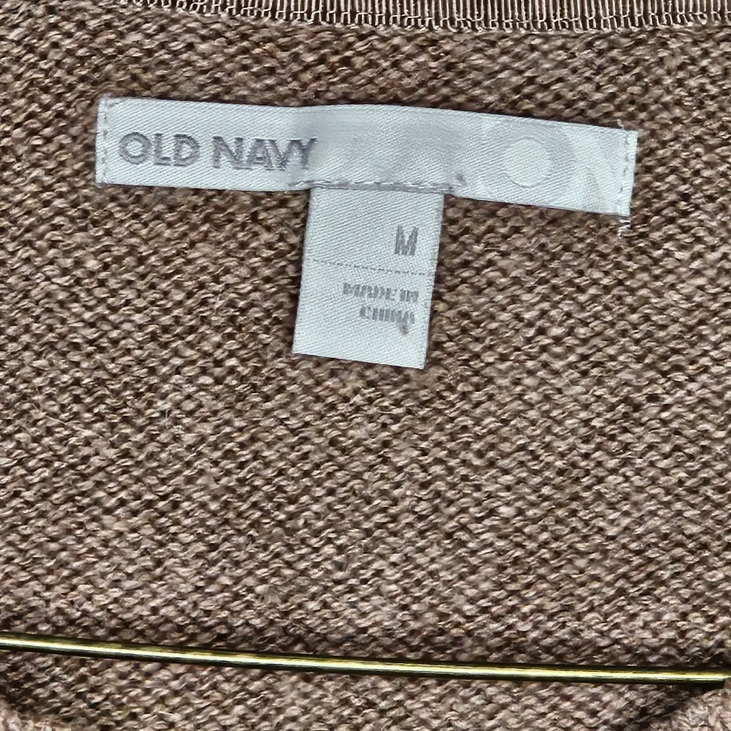 Old Navy Y2K Tan Argyle Rhinestone Button Medium Rabbit Hair Cardigan - Image 4