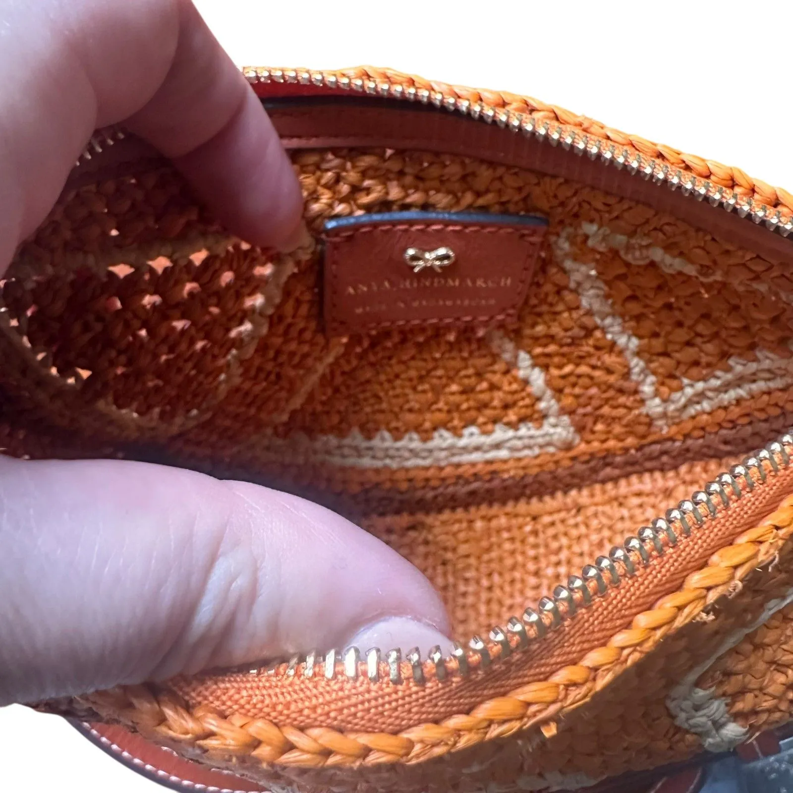 ANYA HINDMARCH Orange Slice Raffia Crossbody - Image 3