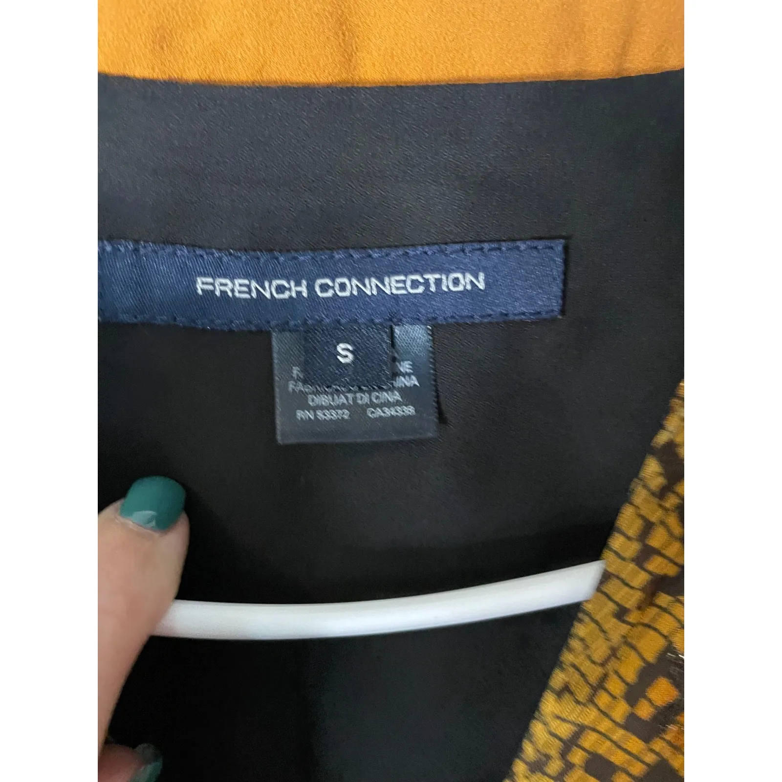 French Connection Snakeskin Print‎ Long Sleeve Mini Dress Womens S - Image 3