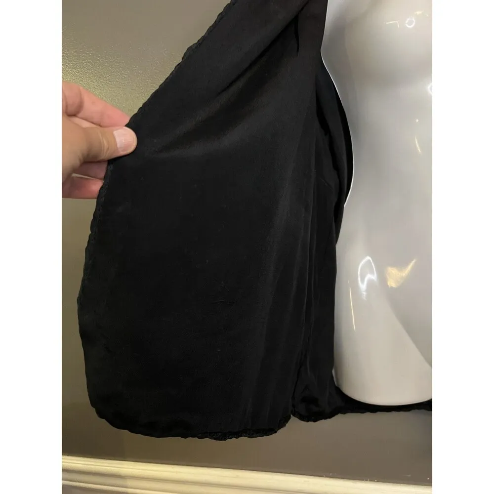 Vintage Reichbart Furs Coat Womens Medium Persian Lamb Mink Collar 50s Black - Image 6