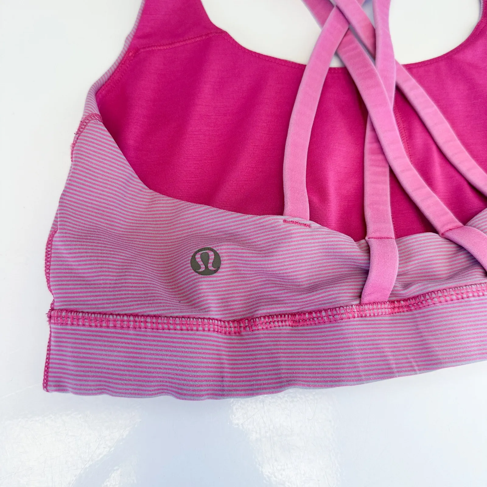 Lululemon | Energy Athletic Sports Bra Wee Stripe Jewelled‎ Magenta Size 8 - Image 6