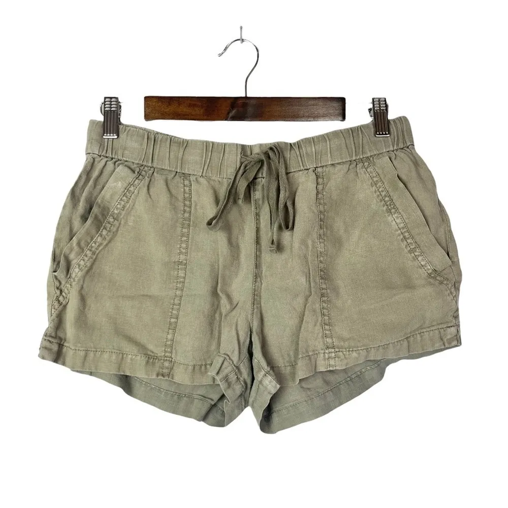 Joie Fosette Fatigue Brown Soft Linen Utility Shorts S - Image 5