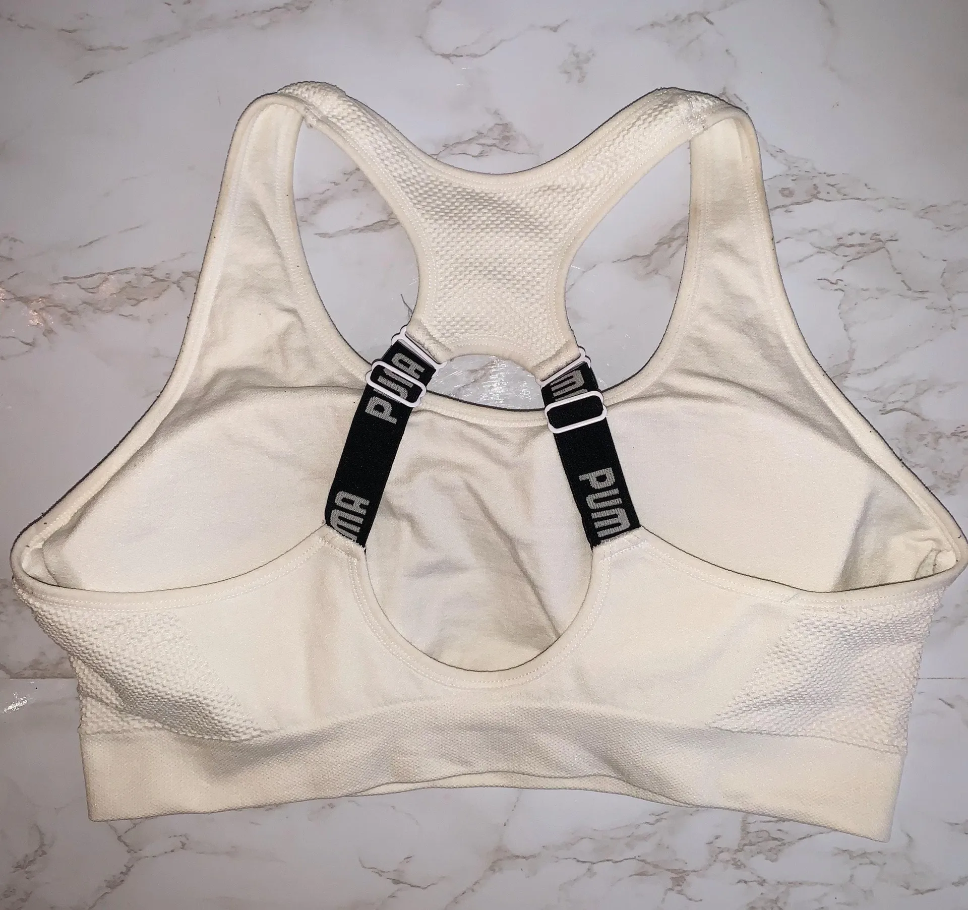 Puma White Sports Bra - Image 2