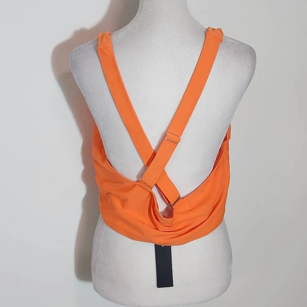 Tempt Me Orange and Blue Floral Bikini with High Waist Bottoms NWT Size XXL - Image 5