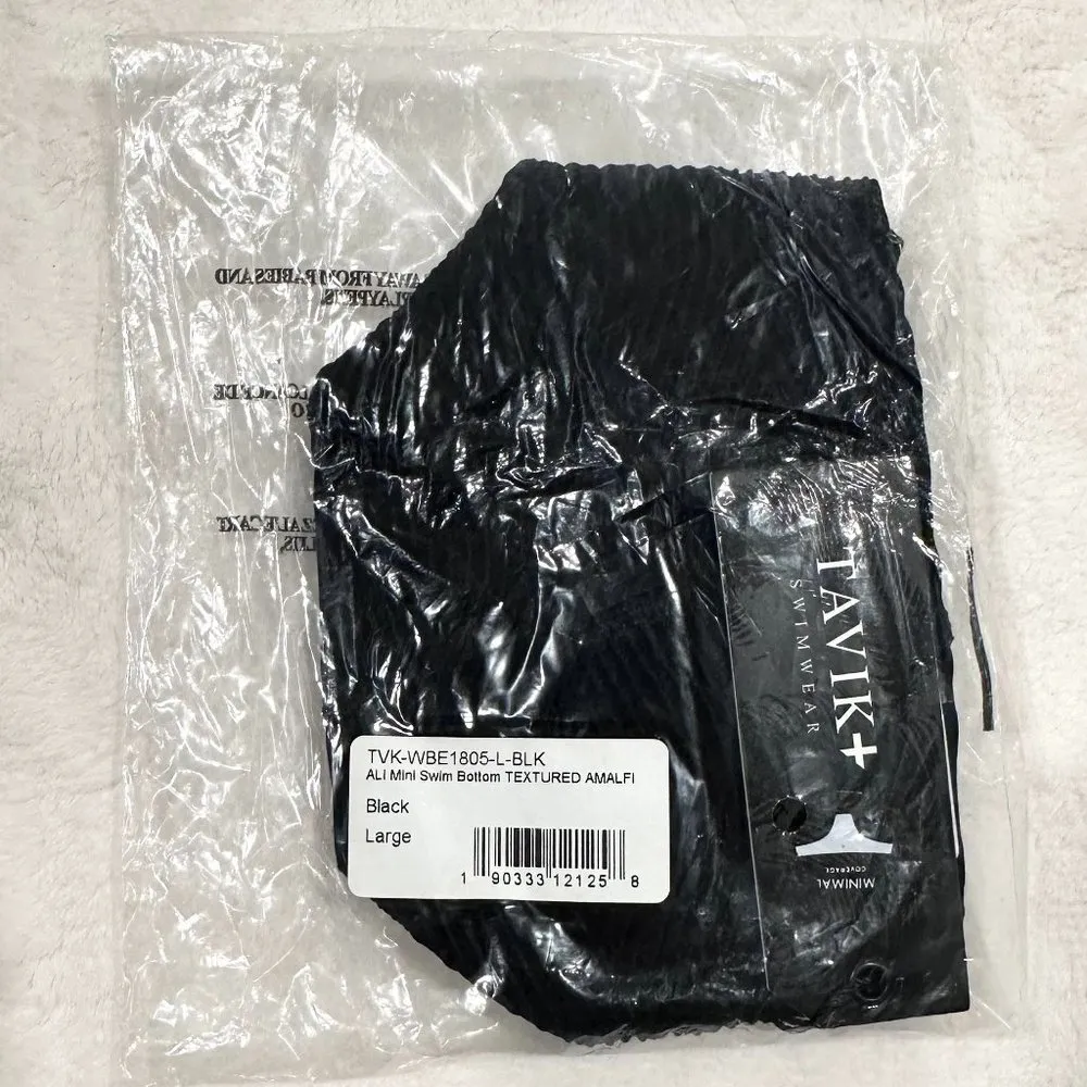NWT Tavik Ali Mini Swim Bottom Textured Amalfi in Black - Image 6