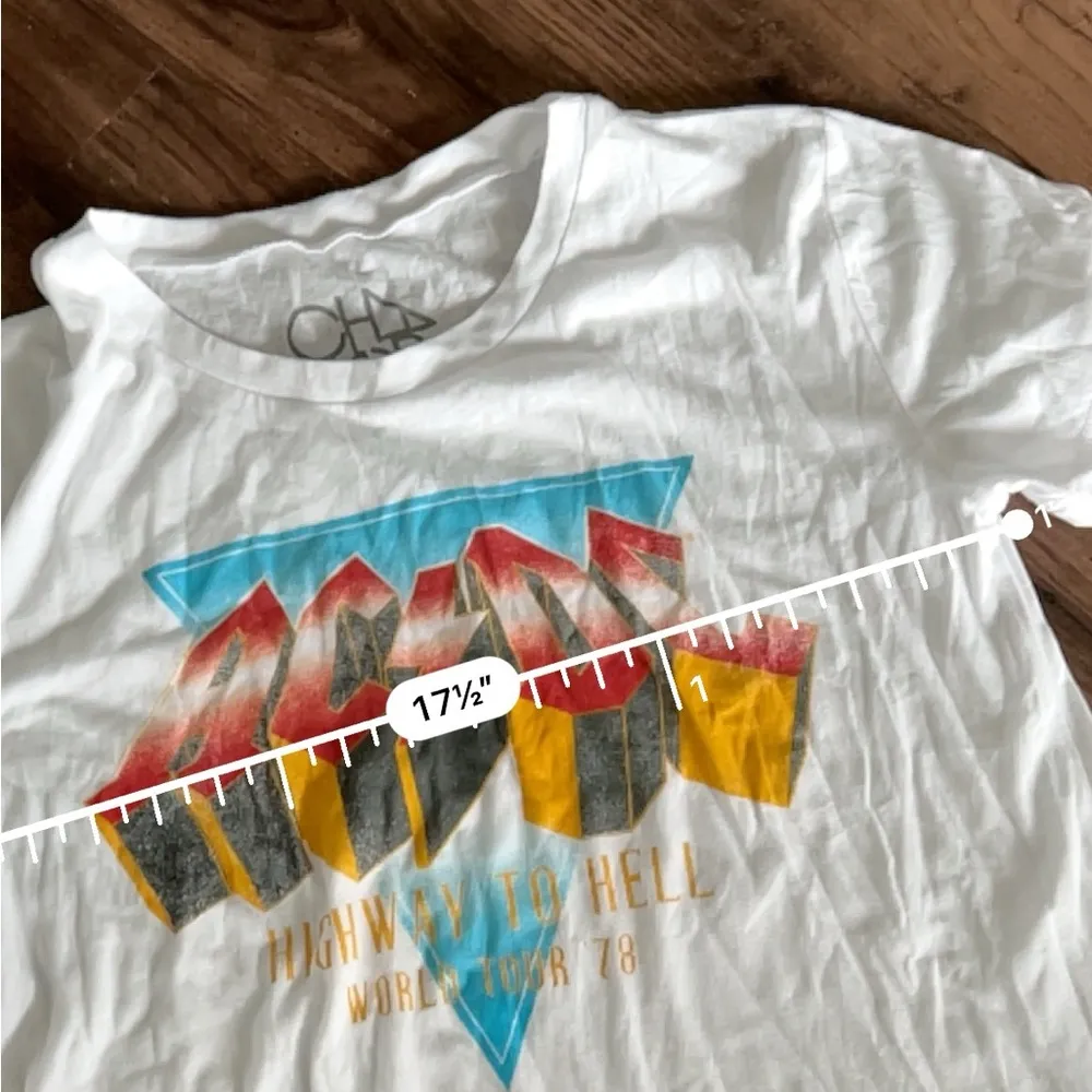 Chaser ac/dc white soft tshirt graphic tee - Image 2