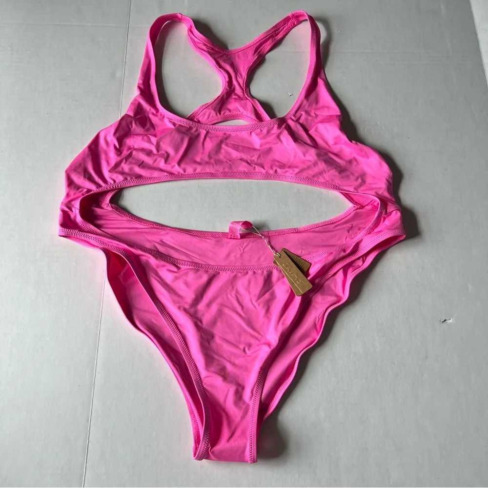 NWT  Signature swim cut out monokini taffy neon pink 3X  0012 TFY 3X - Image 4