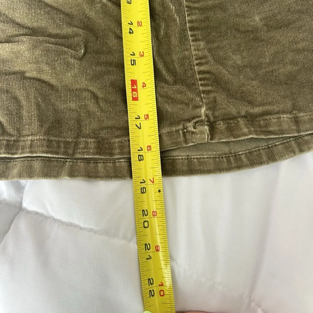 Nine & Co Weekend Embroidered Corduroy Mini Skirt Green Flowers Studded Women 14 - Image 5