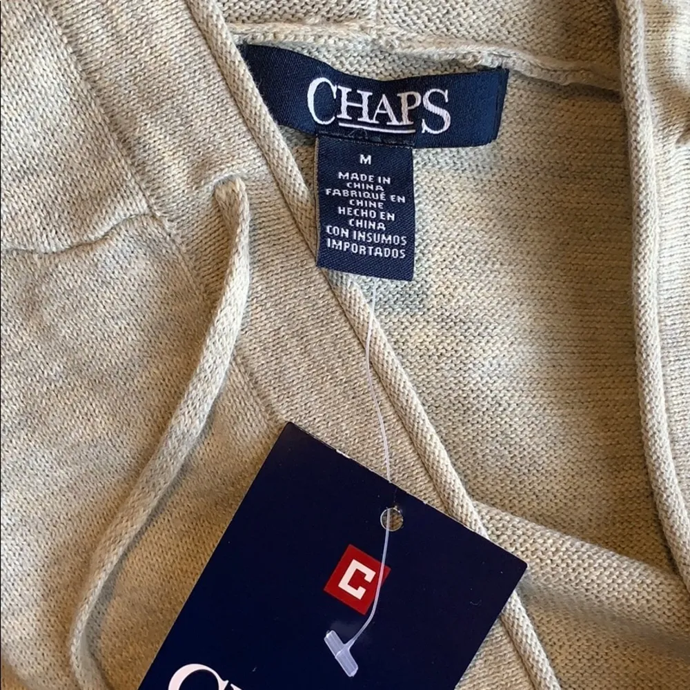 Chaps V-Neck Hoodie Sweater Size M - Image 2
