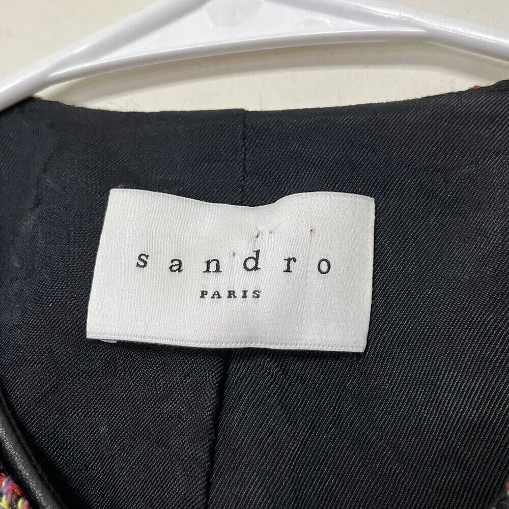 Sandro  Paris Violaine Tweed Jacket Women’s Size Medium Career Full Zip Sparkle - Image 8