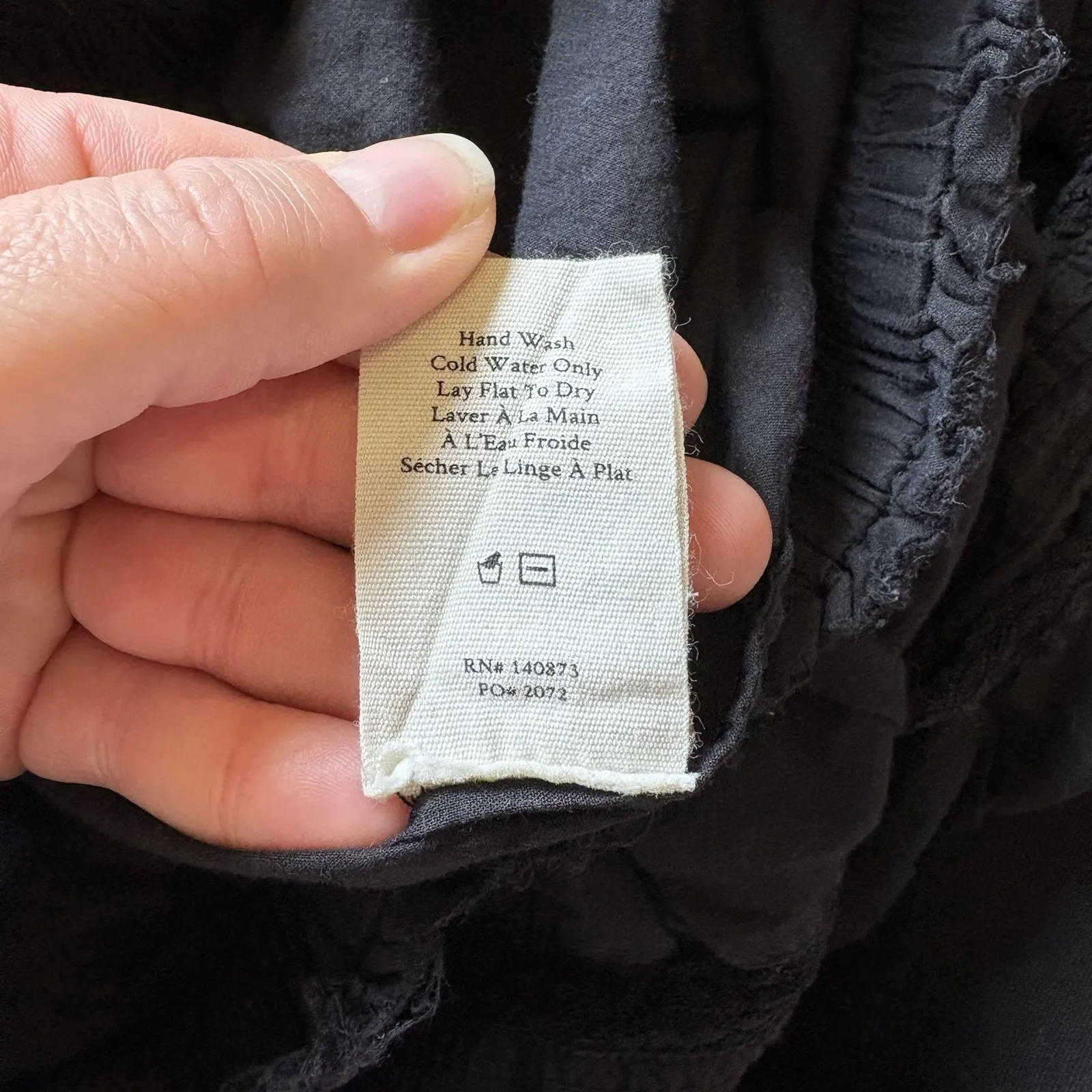 Love Shack Fancy Smocked‎ Waist Ruffle Tiered Mini Skirt Black Size Large - Image 10