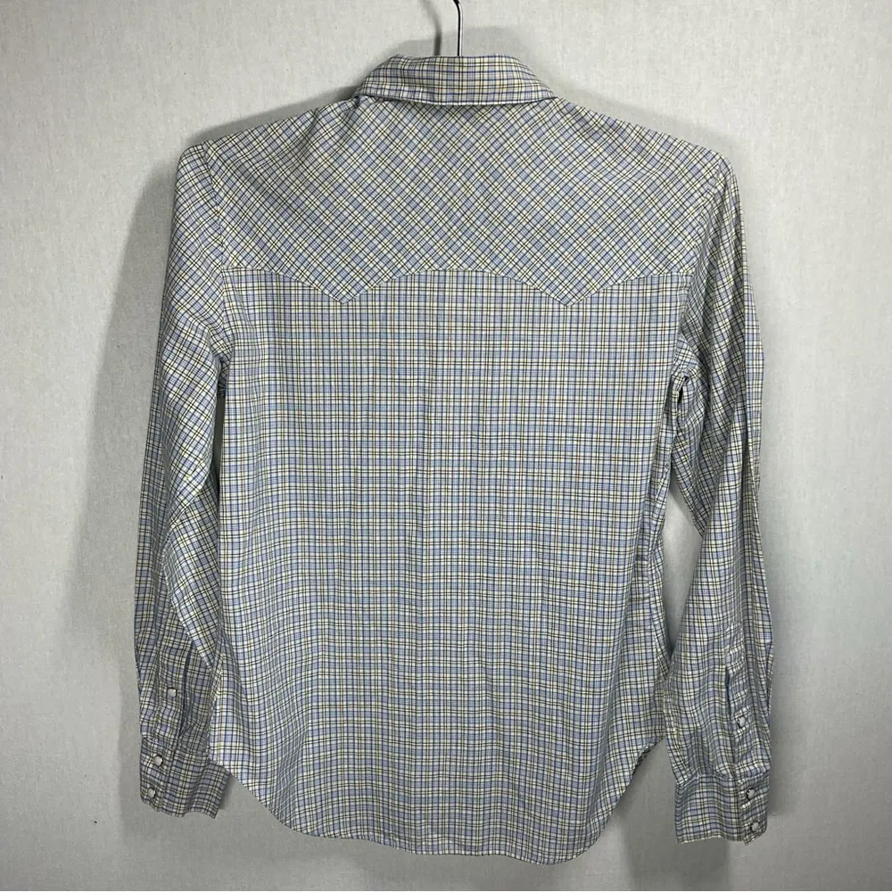 VINTAGE Levi Strauss & Co Snap Button up Plaid Shirt in Size 10 - Image 6