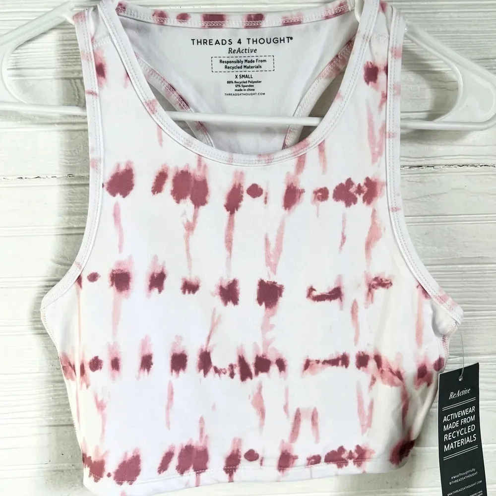 Threads 4 Thought Kady Pink Stripe Washed RacerBack Cropped Tank Size XS - Image 10