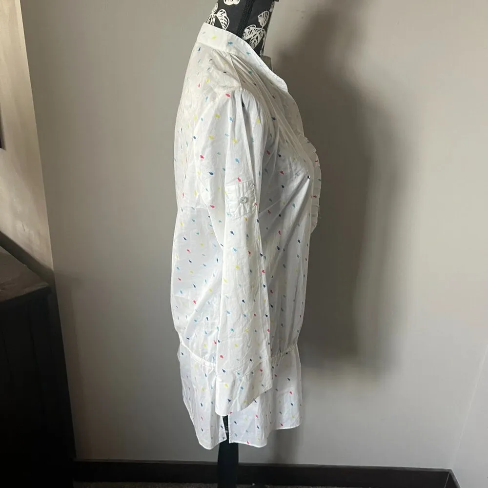 Lilly Pulitzer Womens Fish Print Top Shirt Cover Up Long Sleeve Lightweight 10 - Image 6