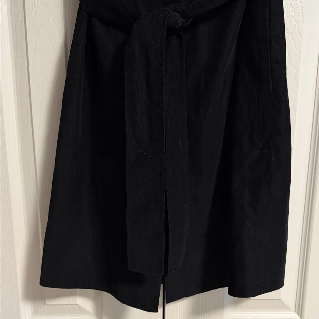 DKNY Black Corduroy Belted Shirt Button Down Dress Size 2 Short Sleeve - Image 3