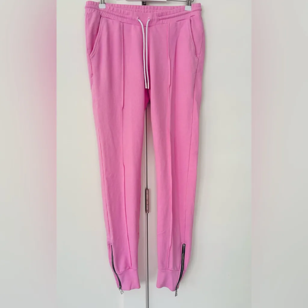 Cotton Citizen Milan Zip Detail pink cotton joggers size M - Image 3