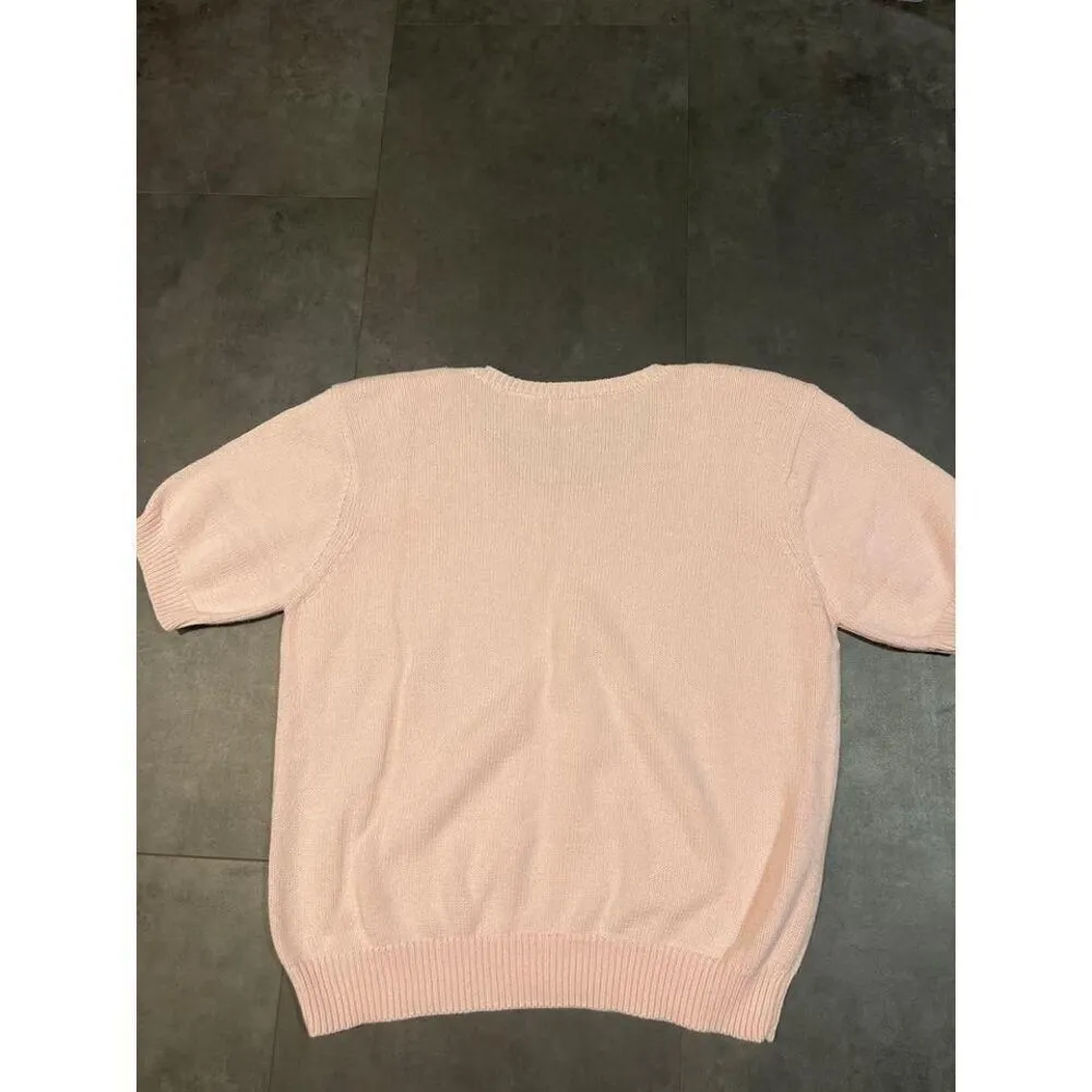 Jean Pierre Elegant Blush Pink Knit Sweater‎ - Cozy Comfort Size M B-119 - Image 4