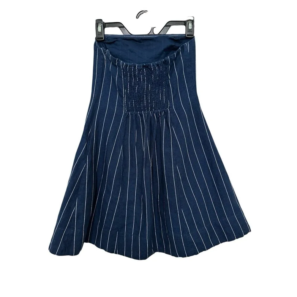 GAP Linen-Cotton Mini Dress Size Xs Blue Lanes Whites Playa Resort - Image 4