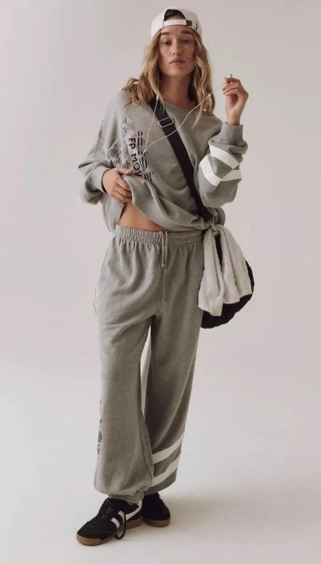 NWT Free People Movement All Star Logo Pants In Heather Gray White Combo $98 MSRP No refunds or cancellation’s   - Image 4