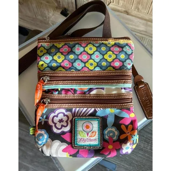 Lily Bloom Crossbody Bag Purse Brown Adjustable Strap Fairycore - Image 1