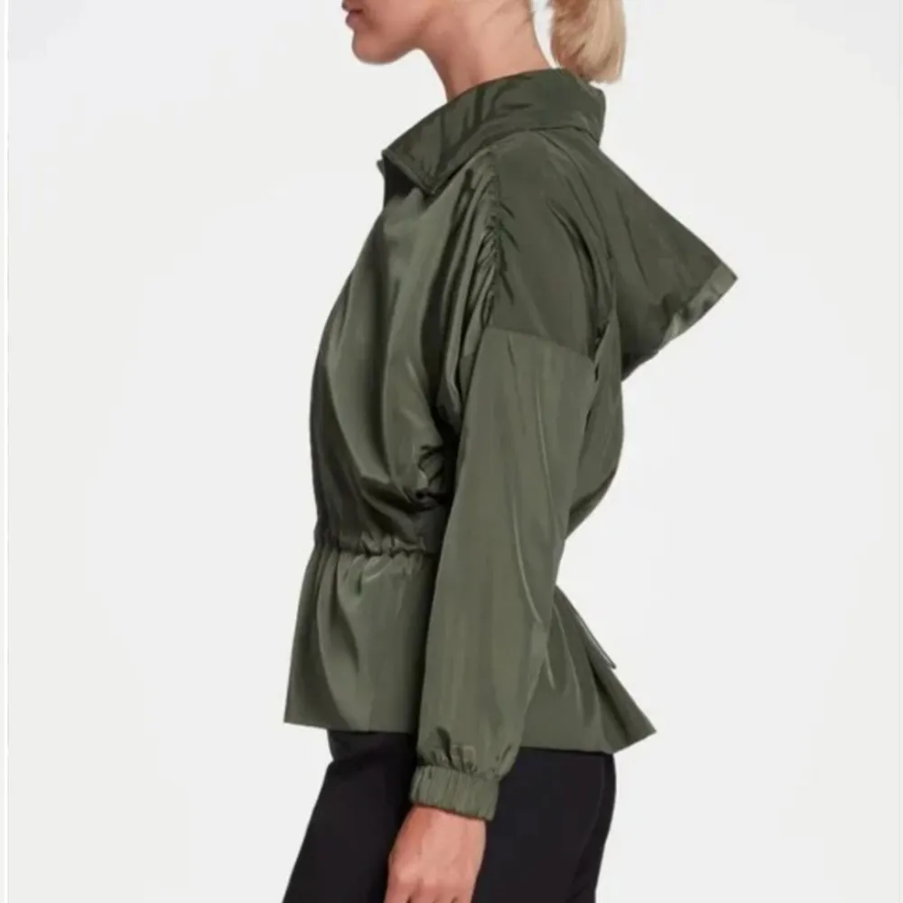 NWOT CALIA By Carrie Underwood Anywhere Woven Ruched Jacket Olive Thyme Small - Image 2