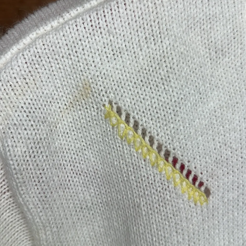 Vintage NWT Susan Bristol Y2K Hand Embroidered Floral Beaded Knit Sweater - Image 9